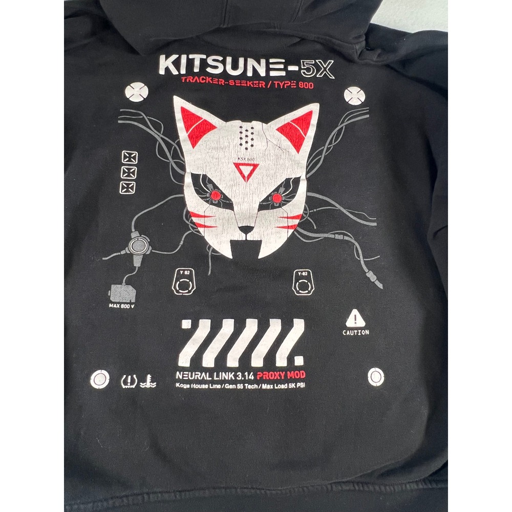 Fabric of the Universe Kitsune-5X Techwear Hoodie Black XL Tracker Type 800